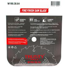 Пильный диск Trusty-Tools Fine Finish чистый рез 190х30 64T