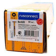 Саморез 8x320 Тарельчатая головка, сталь с желтой оцинковкой Саморез 8x320 Тарельчатая головка, сталь с желтой оцинковкой