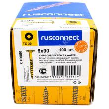 Конструкционный шуруп Rusconnect для дерева с пресшаебой 6х90 мм (100шт.)