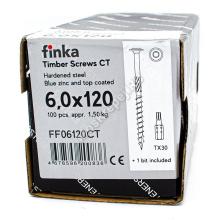 Саморез конструкционный тарельчатый Finka Timber Screws CT 6x120 Саморез конструкционный тарельчатый Finka Timber Screws CT 6x120