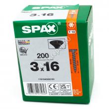 Саморез SPAX 3x16 Black BLAX