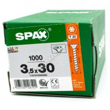 Саморез SPAX 3,5x30 универс. потай. полная резьба