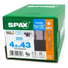 Саморез для фасадной доски с двойной резьбой SPAX 4.5x43 чёрный
