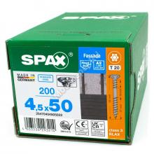Саморез для фасадной доски с двойной резьбой SPAX 4.5x50 чёрный