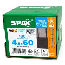 Саморез для фасадной доски с двойной резьбой SPAX 4.5x60 чёрный
