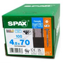 Саморез для фасадной доски с двойной резьбой SPAX 4.5x70 Blax
