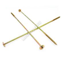 шуруп 8x400 Тарельчатая головка, сталь с желтой оцинковкой шуруп 8x400 Тарельчатая головка, сталь с желтой оцинковкой