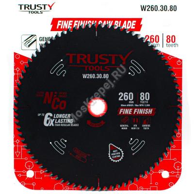 Пильный диск Trusty-Tools Fine Finish чистый рез 260х30 80T