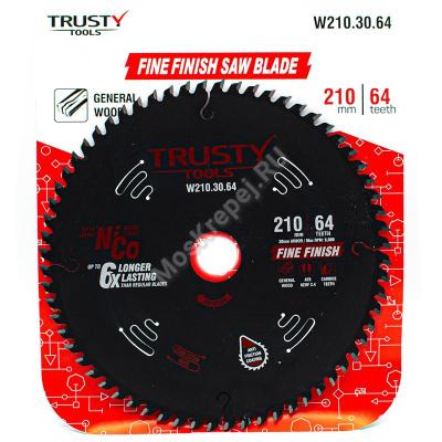 Пильный диск Trusty-Tools Fine Finish по дереву 210х30 64T