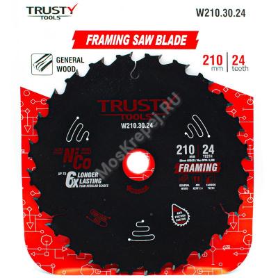 Пильный диск Trusty-Tools Framing по дереву 210х30 24T
