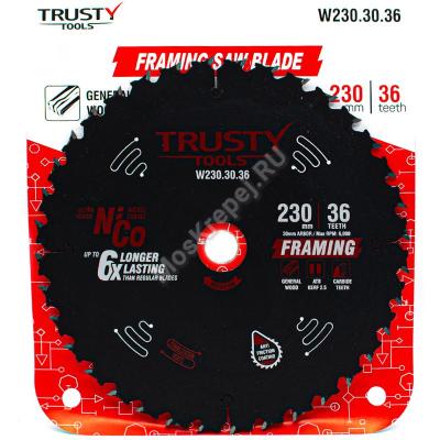 Пильный диск Trusty-Tools Framing по дереву 230х30 36T