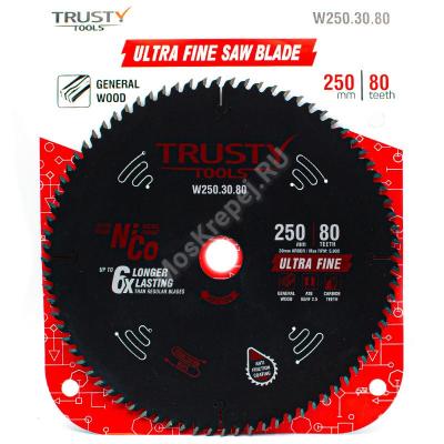 Пильный диск Trusty-Tools Ultra Fine ультра чистый рез 250х30 80T Пильный диск Trusty-Tools Ultra Fine ультра чистый рез 250х30 80T