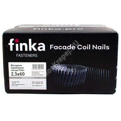 Гвозди барабанные фасадные из нержавеющей стали Finka 2.3х60 Ring A2 Гвозди барабанные фасадные из нержавеющей стали Finka 2.3х60 Ring A2