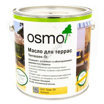 Масло для террас OSMO Terrassen-Öl 2.5 л.(007 Teak- Öl farblos)