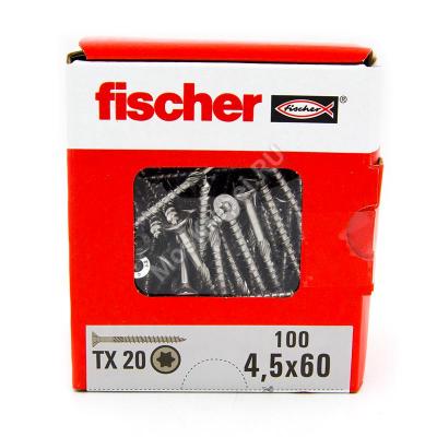 Саморезы Fischer 4,5x60 для ДСП и фасада из нержавейки