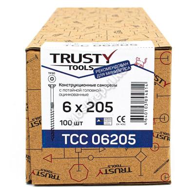 Конструкционные саморезы TCC 6x205 потайная головка