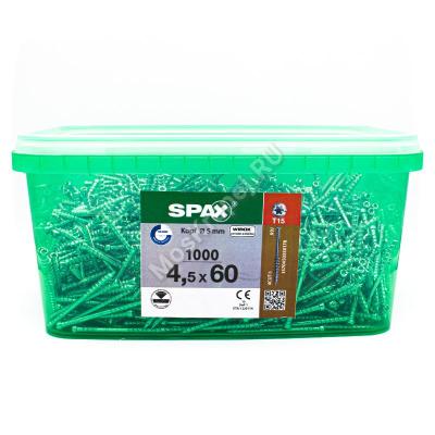 Саморез SPAX 4.5x60 для террасной доски с уменьшенной головкой  Саморез SPAX 4.5x60 для террасной доски с уменьшенной головкой