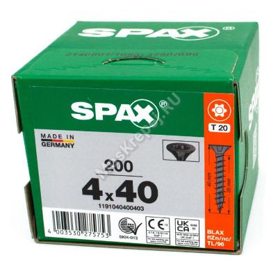 Саморез SPAX 4x40 Black BLAX