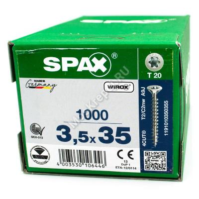 Саморез SPAX 3,5x35 универс. потай. полная резьба