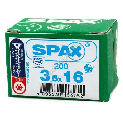SPAX 3,5x16 нержавеющая сталь A2 SPAX 3,5x16 нержавеющая сталь A2
