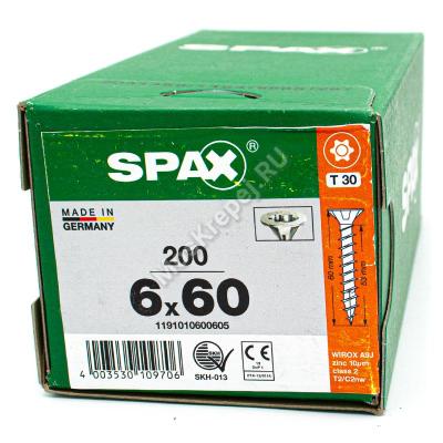 Саморез универсальный SPAX 6x60 потай. полная резьба Саморез универсальный SPAX 6x60 потай. полная резьба