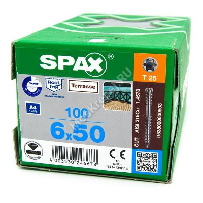 Саморезы SPAX D 6x50 из нержавейки