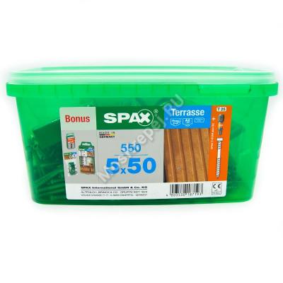 Комплект саморезов для террасной доски SPAX D 5x50 (550 шт.)