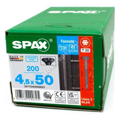 Саморез для фасадной доски SPAX 4.5x50 чёрный