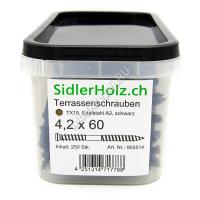 Саморезы Eurotec 4.2x60 black для террасной доски из нержавейки