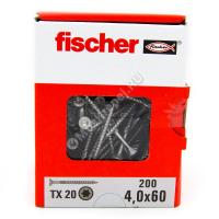 Саморезы Fischer 4x60 для ДСП и фасада из нержавейки (200шт.)