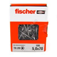 Саморез для террасной доски Fischer 5x70 из нержавейки