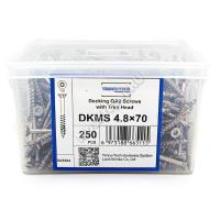 Саморез DKMS 4,8х70 мм для террасной и фасадной доски из нержавеющей стали A2 (300шт.) Саморез DKMS 4,8х70 мм для террасной и фасадной доски из нержавеющей стали A2 (300шт.)